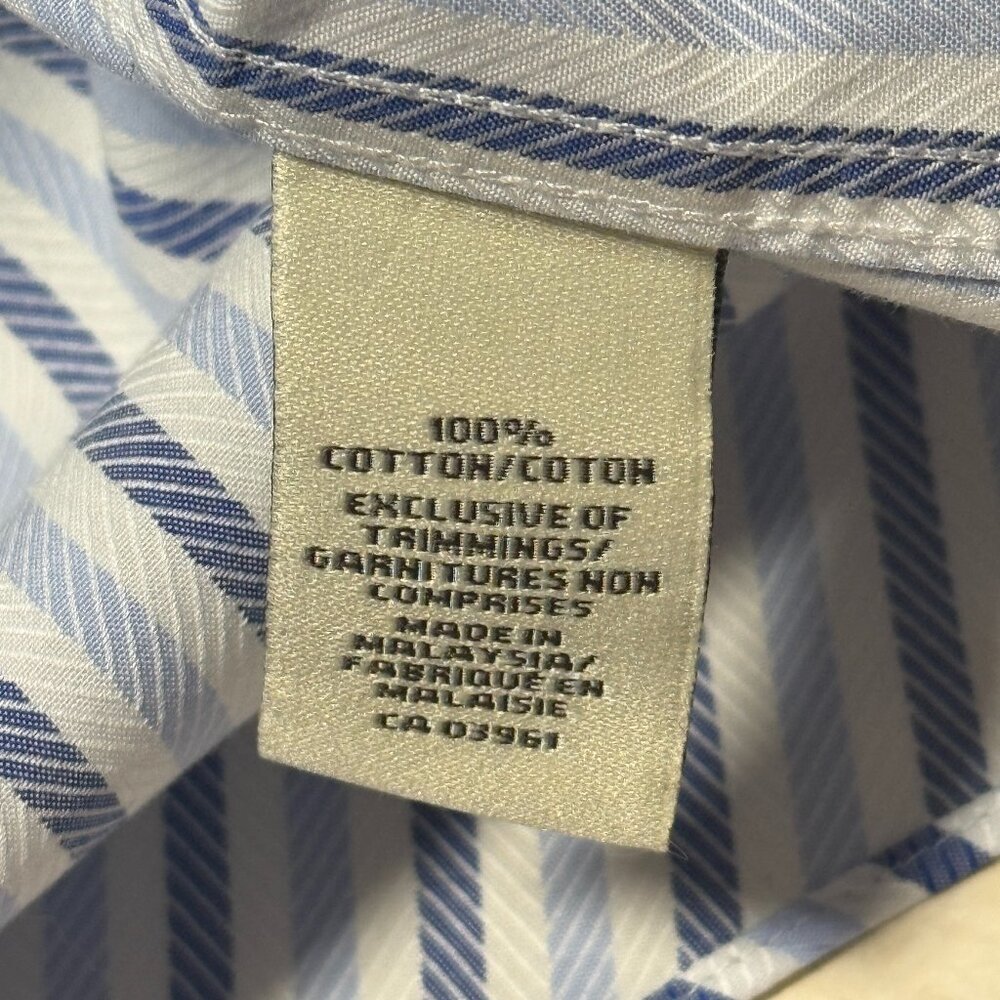 3/$20, Denver Hayes Men's Long Sleeve Button-up Striped Shirt, 100% Cotton XL - Picture 11 of 13